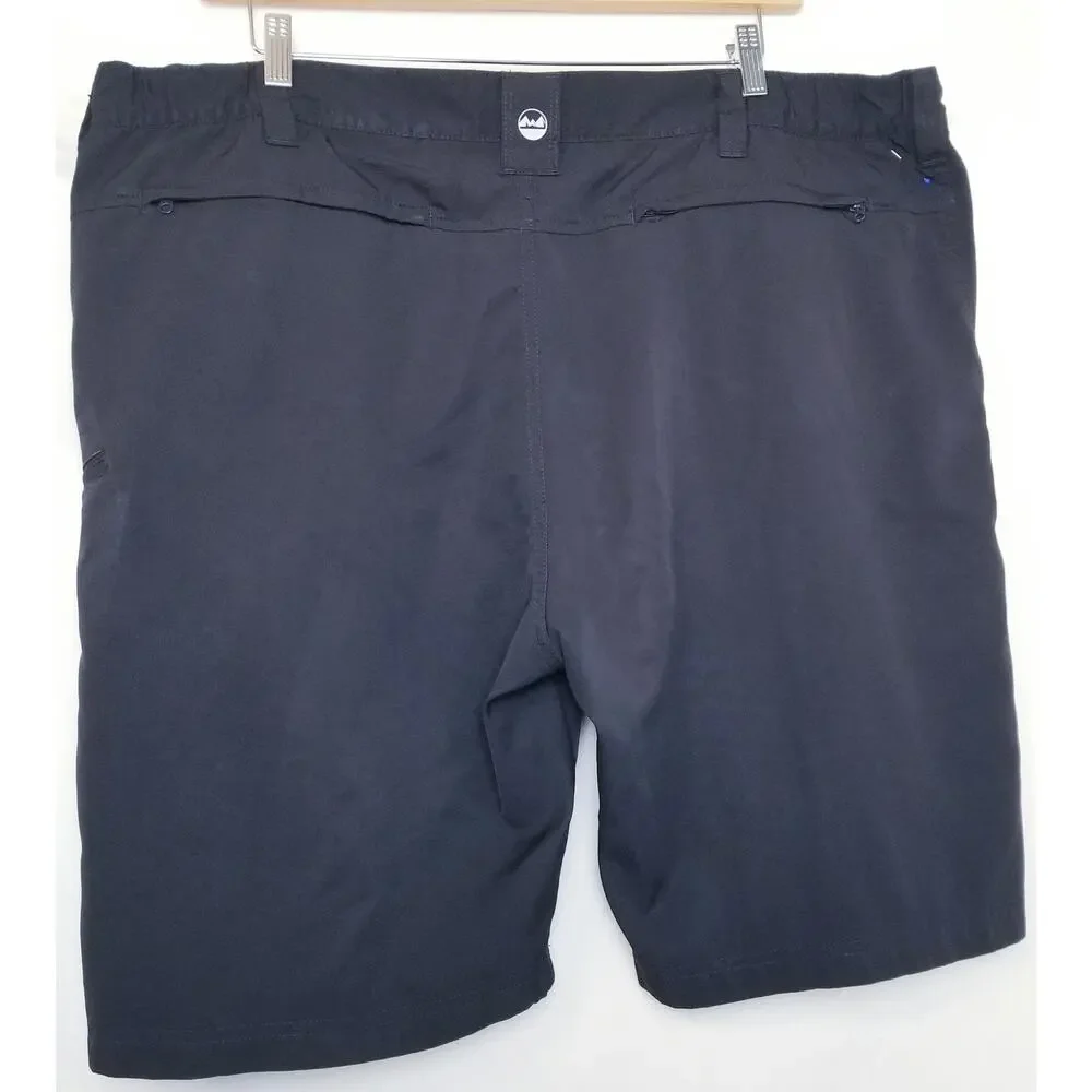 Mens Sz 44 WRANGLER Outdoor Performance Zip Cargo Shorts Elastic Waistband Black - Picture 3 of 8